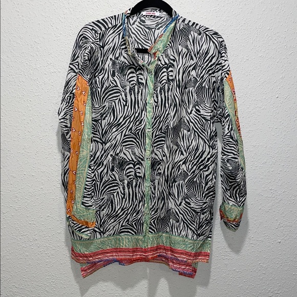 Johnny Was Tops - Johnny Was Zebra Pattern Shirt